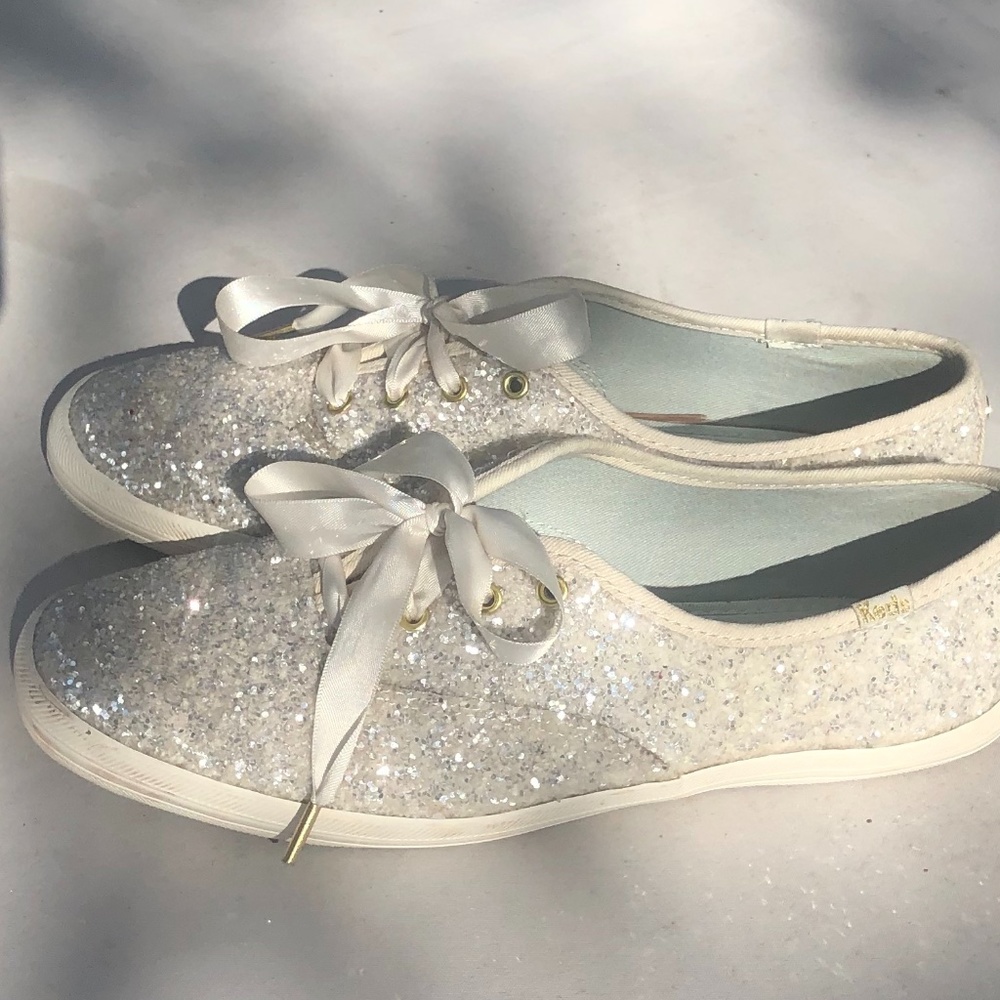 Keds® x kate spade new york glitter sneaker Cream